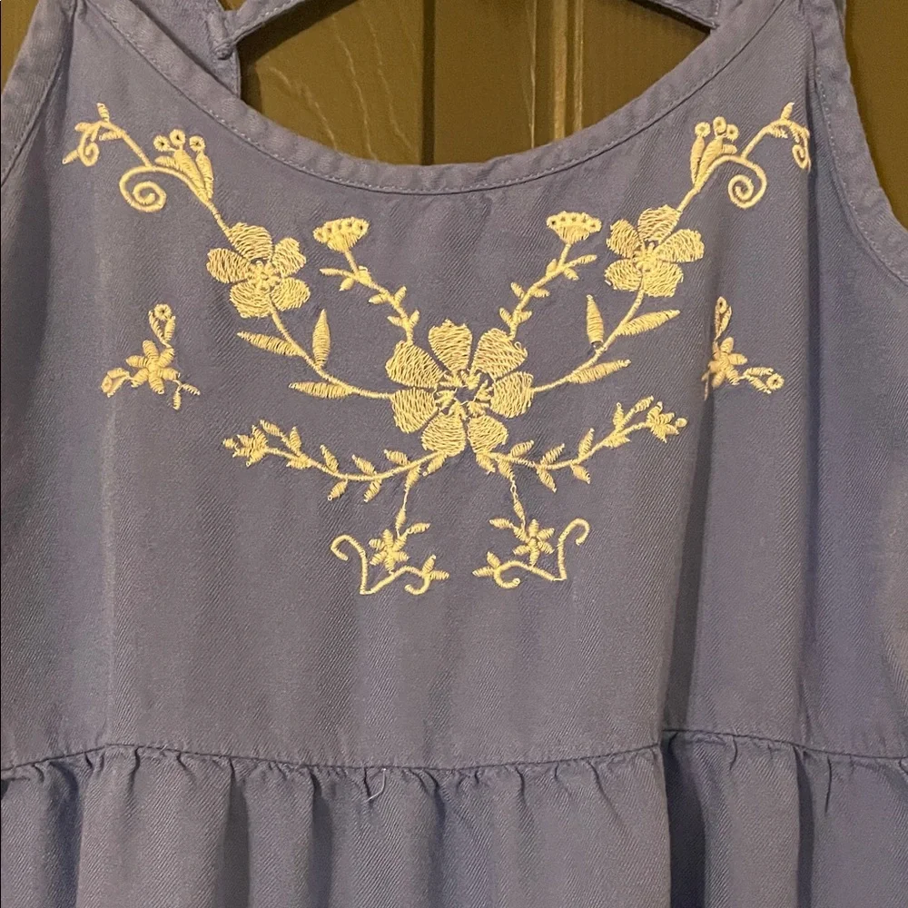 Old Navy Blue Dress with White Embroidery